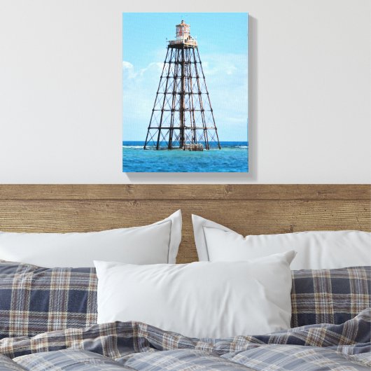 Sand Key Lighthouse, Florida Wrapped Canvas Print Leinwanddruck (Insitu (Schlafzimmer))