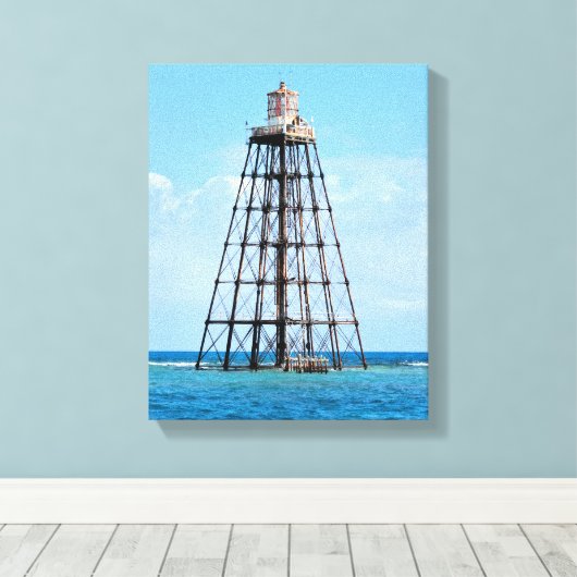 Sand Key Lighthouse, Florida Wrapped Canvas Print Leinwanddruck (Insitu (Holzboden))