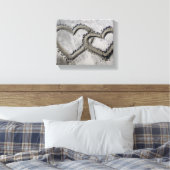 Sand Liebe Herz Wrapped Canvas Leinwanddruck (Insitu (Schlafzimmer))