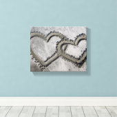 Sand Liebe Herz Wrapped Canvas Leinwanddruck (Insitu (Holzboden))