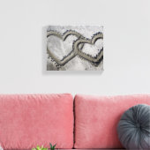 Sand Liebe Herz Wrapped Canvas Leinwanddruck (Insitu (Wohnzimmer))