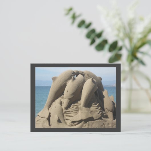 Sand Made Delphins Postkarte (Stehend Vorderseite)