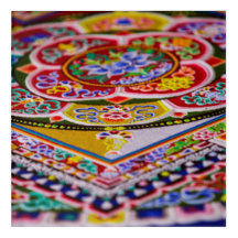 Sand-Mandala Acryllic Wand-Kunst
