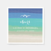 Sand, Meer und Möwen | Hochzeit Serviette (Vorderseite)