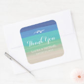 Sand, Meer und Möwen | Vielen Dank Quadratischer Aufkleber (Umschlag)