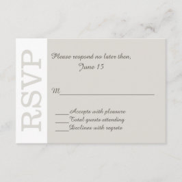 Sand Modern Wedding RSVP Response Card Karte