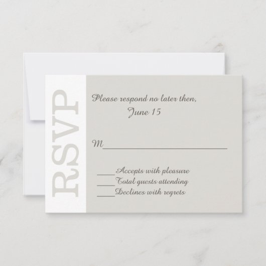 Sand Modern Wedding RSVP Response Card Karte (Vorderseite)