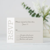 Sand Modern Wedding RSVP Response Card Karte (Stehend Vorderseite)