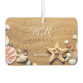 Sand & Muscheln, DIY Name & Monogramm, Extra Text Autolufterfrischer (Rückseite)