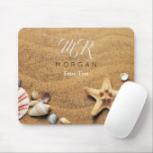 Sand & Muscheln, DIY Name & Monogramm, Extra Text Mousepad (Mit Mouse)