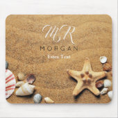 Sand & Muscheln, DIY Name & Monogramm, Extra Text Mousepad (Vorne)