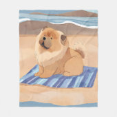 SAND N' SEA Chow Chow Hundeleine Stranddecke Fleecedecke (Vorderseite)