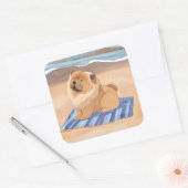 SAND N' SEA Chow Hundekleber Quadratischer Aufkleber (Umschlag)