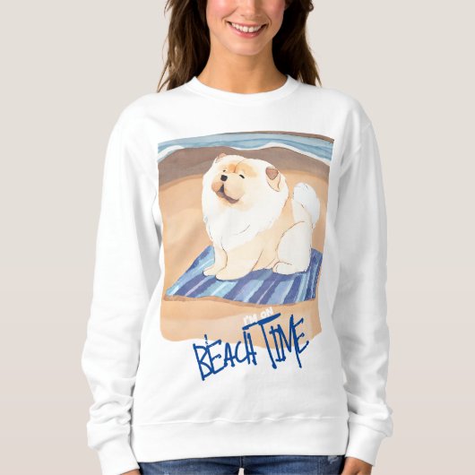 SAND N' SEA Cream Chow Chow Hund Sweatshirt (Vorderseite)
