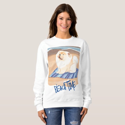 SAND N' SEA Cream Chow Chow Hund Sweatshirt (Vorne ganz)
