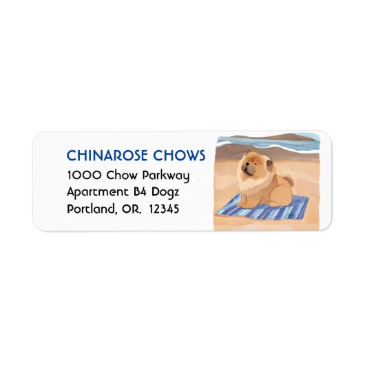 SAND N' Sea Red Chow Adressetiketten (Vorne)