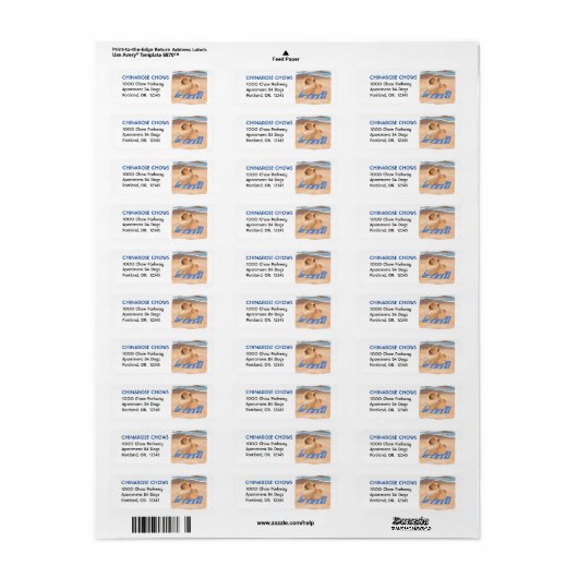 SAND N' Sea Red Chow Adressetiketten (Vorne)