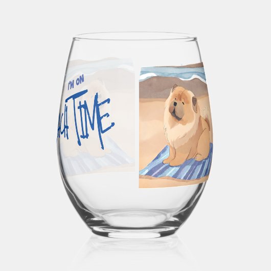 SAND N' SEE Chow Chow Hund Weinglas Ohne Stiel (Rechts)