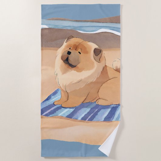 SAND N' SEE Chow Hunde Strandtuch (Vorderseite)