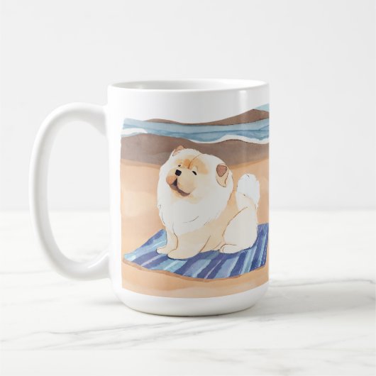 SAND N' SEE Creme Chow Chow Hund Kaffeetasse (Links)