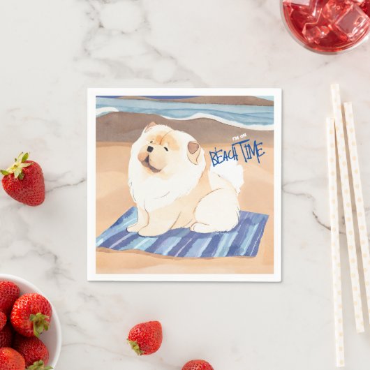 SAND N' SEE Creme Chow Chow Hund Serviette (Beispiel)