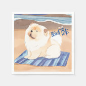 SAND N' SEE Creme Chow Chow Hund Serviette (Vorderseite)