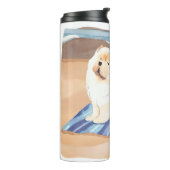 SAND N' SEE Creme Chow Hund thermische Trommel Thermosbecher (Nach links gedreht)