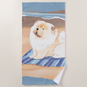 SAND N' SEE Creme Chow Hunde Handtuch (Vorderseite)