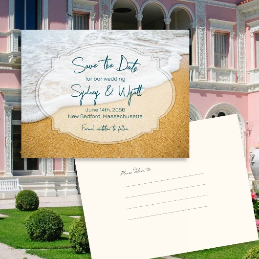 Sand n Surf Custom Save the Date Postcard Ankündigungspostkarte