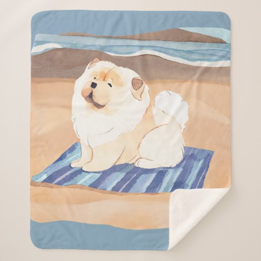 SAND N'SEA Cream Chow Chow Sherpa Blanket Sherpadecke (Vorderseite)