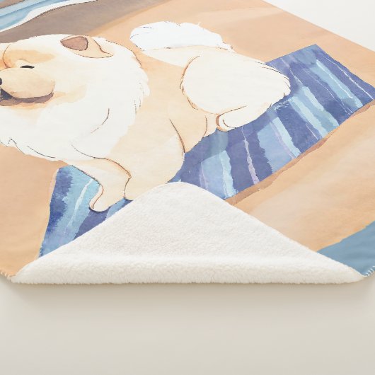SAND N'SEA Cream Chow Chow Sherpa Blanket Sherpadecke (3/4)