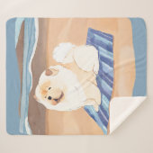 SAND N'SEA Cream Chow Chow Sherpa Blanket Sherpadecke (Vorderseite (Horizontal))