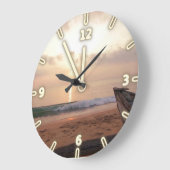 Sand Ocean Sky Sunset , Beach Große Wanduhr (Winkel)