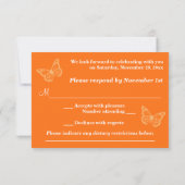 Sand, Orange, White Tropical Beach RSVP Card Einladung (Rückseite)