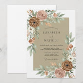 Sand Organic Desert Wedding Einladung (Vorne/Hinten)