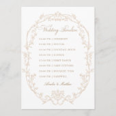 Sand Ornate Floral Frame Wedding Timeline Programm (Vorderseite)