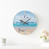 Sand-Ozean-Himmel, Strand Große Wanduhr (Zuhause)