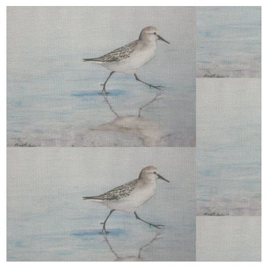 Sand-Pfeifer-Vogel-Kunst-Gewebe Stoff (Nahaufnahme)