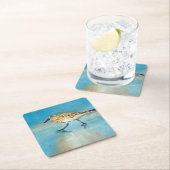 Sand Piper Shorebird Artwork Rechteckiger Pappuntersetzer (Vor Ort)