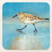 Sand Piper Shorebird Artwork Rechteckiger Pappuntersetzer (Vorderseite)
