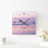 Sand Pipers bei Morgendämmerung auf der Ocean Beac Quadratische Wanduhr (Zuhause)