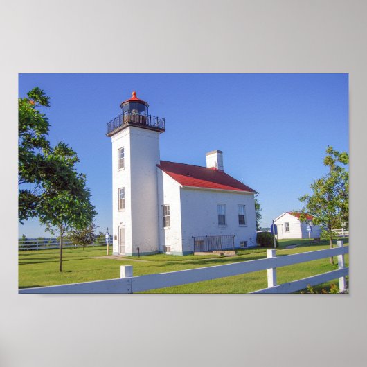 Sand Point Leuchtturm, Escanaba, Michigan  Poster (Vorne)