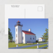 Sand Point Leuchtturm, Escanaba, Michigan Postkarte (Vorne/Hinten)