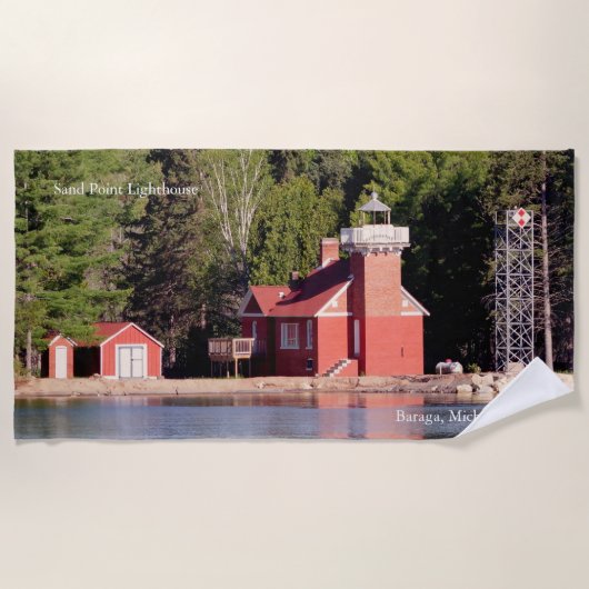 Sand Point Lighthouse Baraga Badetuch (Vorderseite)