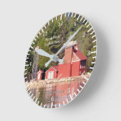Sand Point Lighthouse Baraga clock Runde Wanduhr (Winkel)