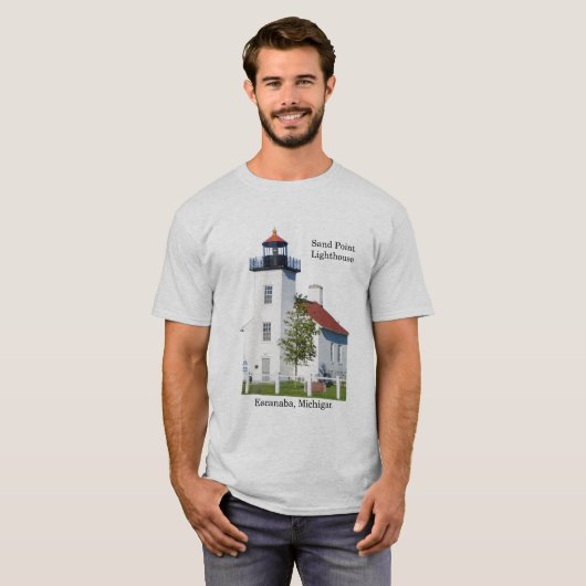 Sand Point Lighthouse Escanaba Shirt light (Vorne ganz)