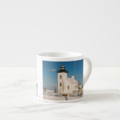 Sand Point Lighthouse Geschichte Espresso Tasse (Vorderseite Rechts)