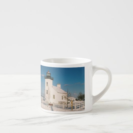 Sand Point Lighthouse Geschichte Espresso Tasse (Rechts)