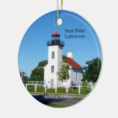 Sand Point Lighthouse Keramik Ornament (Links)