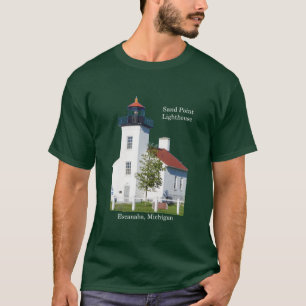 Sand-Punkt-Leuchtturm Escanaba Shirtdunkelheit T-Shirt